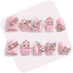 Pink Bling Hand & Foot Set – Ons with Crystal & Pearl Accents Product Description