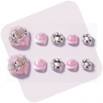 Pink Bling Hand & Foot Set – Ons with Crystal & Pearl Accents Product Description