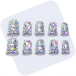 Iridescent Crystal Hand & Foot Set –Ons with Holographic Crystal Accents