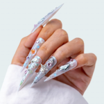 Aurora Crystal-Iridescent Mint Stiletto Press-Ons with Mixed Rhinestone Accents - Image 2