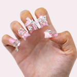 Pink Bling Hand Set – Ons with Crystal & Pearl Accents Product Description - Image 2