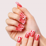 Pink Flame – Short Duck Press-Ons with Bold Flame Art - Image 2