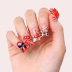 Cherry Kiss – Short Duck Press-Ons with 3D Lip & Cherry Accents - Image 2