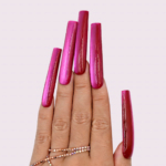 Cat Eye Chrome – Multi-Color Long Square Press-Ons with Magnetic Cat Eye Finish - Image 3