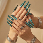 Cat Eye Chrome – Multi-Color Long Square Press-Ons with Magnetic Cat Eye Finish - Image 4