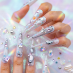 Aurora Crystal-Iridescent Mint Stiletto Press-Ons with Mixed Rhinestone Accents - Image 3