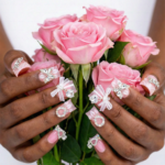 Pink Bling Hand Set – Ons with Crystal & Pearl Accents Product Description - Image 3