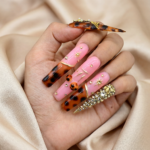 Tortie Cherry – Long Stiletto Press-Ons with Tortoiseshell & Cherry Accents - Image 3