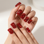 Scarlet Blaze Hand & Foot Set – Red Crystal-Encrusted Press-Ons - Image 4
