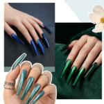 Cat Eye Chrome – Multi-Color Long Square Press-Ons with Magnetic Cat Eye Finish - Image 12