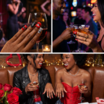 Rebel Pout-Rebel Red & Black Short Duck Press-Ons with 3D Lip & Rhinestone Charms - Image 4