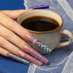 Mystic Gradient -Multi-Tone Long Square Press-Ons with Chrome & Glitter Accents - Image 4