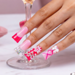 Bubblegum Glam – Pink Ombré Long Duck Press-Ons with Star & Bow Accents - Image 4