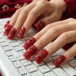 Scarlet Blaze Hand & Foot Set – Red Crystal-Encrusted Press-Ons - Image 5
