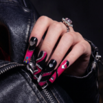 Neon Punk – Long Square Jelly Press-Ons with Heart & Crystal Accents - Image 4