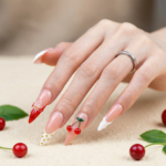 Cherry Bloom – Long Stiletto Press-Ons with Cherry & Floral Accents - Image 4