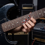 Ruby Chrome-Metallic Silver Short Duck Press-Ons with Red Crystal & Heart Charms - Image 4
