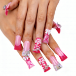Bubblegum Glam – Pink Ombré Long Duck Press-Ons with Star & Bow Accents - Image 6