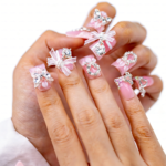 Pink Bling Hand Set – Ons with Crystal & Pearl Accents Product Description - Image 5
