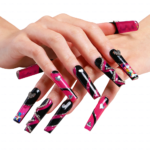 Neon Punk – Long Square Jelly Press-Ons with Heart & Crystal Accents - Image 5