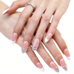 Pearl Elegance – Medium Almond Press-Ons with Pearl Clusters - Image 5