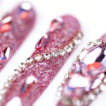 Pink Glitz Twist-Glitter Pink Stiletto Press-Ons with Rhinestone Swirls - Image 6