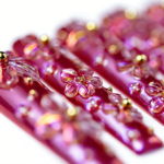 Bloom Aurora-Iridescent Purple Long Square Press-Ons with 3D Floral Charms - Image 6