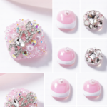 Pink Bling Foot Set – Ons with Crystal & Pearl Accents Product Description - Image 6