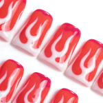 Pink Flame – Short Duck Press-Ons with Bold Flame Art - Image 6