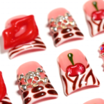 Cherry Kiss – Short Duck Press-Ons with 3D Lip & Cherry Accents - Image 6