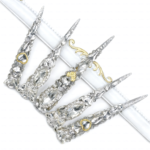 Diamond Spike-Silver Glitter Stiletto Press-Ons with Full Rhinestone Coverage - Image 7