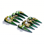 Emerald Thorne-Forest Green Stiletto Press-Ons with Crystal & Pearl Charms - Image 7