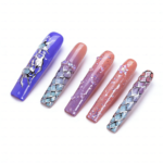 Mystic Gradient -Multi-Tone Long Square Press-Ons with Chrome & Glitter Accents - Image 7