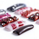 Vivid Swirl – Multi-Tone Long Duck Press-Ons with Rhinestone Accents - Image 7