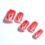 Pink Flame – Short Duck Press-Ons with Bold Flame Art - Image 7