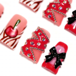 Cherry Kiss – Short Duck Press-Ons with 3D Lip & Cherry Accents - Image 7