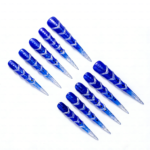 Ice Vortex-Cobalt Blue Stiletto Press-Ons with Silver Swirls - Image 8