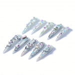 Aurora Crystal-Iridescent Mint Stiletto Press-Ons with Mixed Rhinestone Accents - Image 8