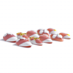 Peach Whisper -Soft Peach Short Almond Press-Ons with 3D Flower, Gold Bow & French Tip Detail - Image 8