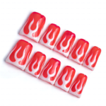 Pink Flame – Short Duck Press-Ons with Bold Flame Art - Image 8