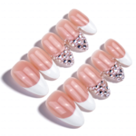 Pearl Elegance – Medium Almond Press-Ons with Pearl Clusters - Image 8