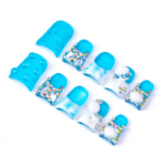 Tide Sparkle-Ocean Blue Short Duck Press-Ons with Starfish & Seashell Charms - Image 8