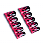 Blaze Pop-Hot Pink & Black Short Duck Press-Ons with Flame Graphics - Image 8