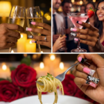 Pink Diamond French – Long Duck Press-Ons with Crystal Floral Accents - Image 3